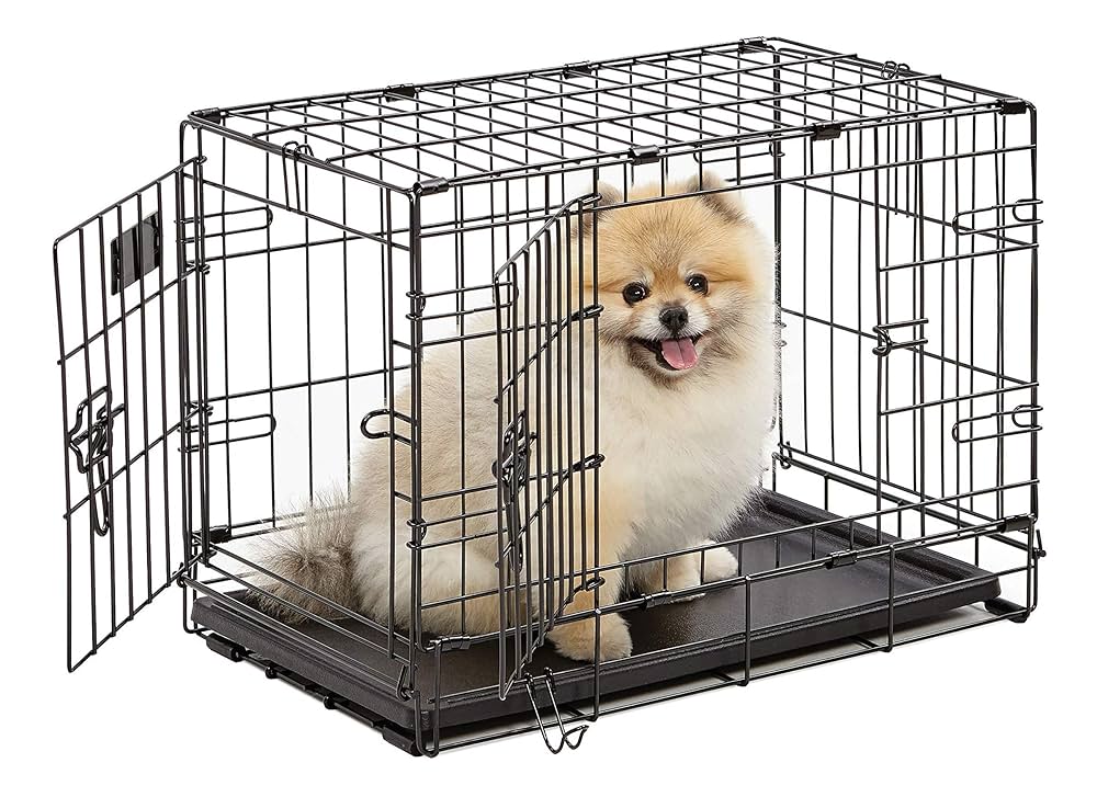 icrate ペットケージ Amazon.com: MidWest Homes for Pets Single Door Blue Folding